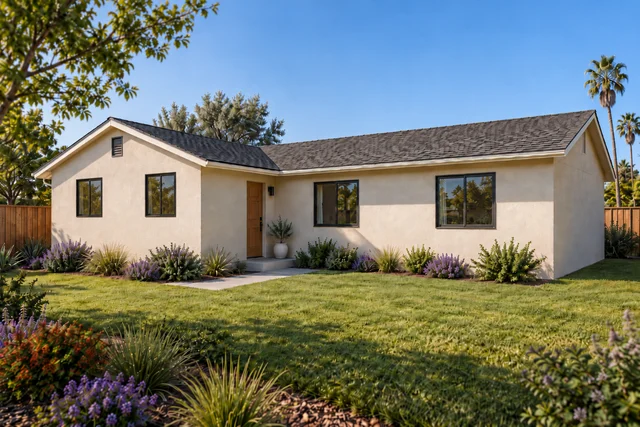 County Plan E exterior concept visualization